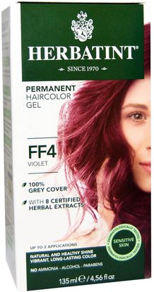Herbatint, Permanent Haircolor Gel, FF 4, Violet, 4.56 fl oz (135 ml) ,هيرباتينت أزياء فلاش