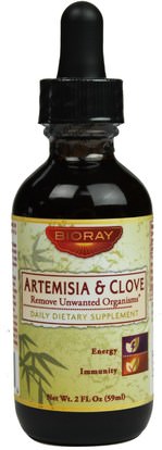 الأعشاب، أرتيميسيا، أنوا، القرنفل Bioray Inc., Artemisia & Clove, 2 fl oz (59 ml)