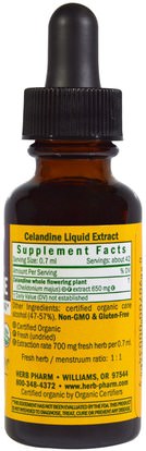 الأعشاب، الخطاطيف Herb Pharm, Celandine, 1 fl oz (30 ml)
