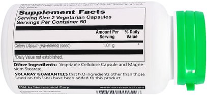 الأعشاب، بذور الكرفس Solaray, Celery Seed, 505 mg, 100 Veggie Caps