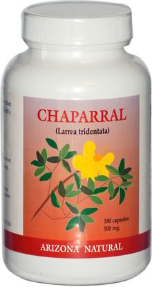 الأعشاب، تشابارال Arizona Natural, Chaparral, Larrea Tridentata, 500 mg, 180 Capsules