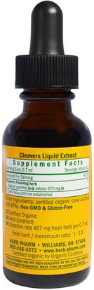 الأعشاب، السواطير Herb Pharm, Cleavers, 1 fl oz (30 ml)