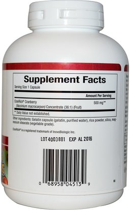 الأعشاب، التوت البري Natural Factors, CranRich, Super Strength, Cranberry Concentrate, 500 mg, 180 Capsules