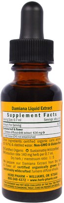 الأعشاب، داميانا Herb Pharm, Damiana, 1 fl oz (30 ml)