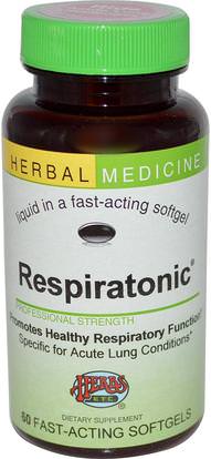 Herbs Etc., Respiratonic, Alcohol Free, 60 Fast-Acting Softgels ,والصحة والرئة والقصبات الهوائية