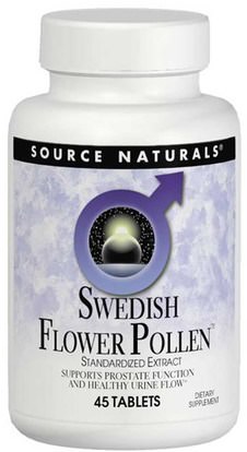 الأعشاب، زهرة، حبوب اللقاح، إكستراكت Source Naturals, Swedish Flower Pollen, 90 Tablets