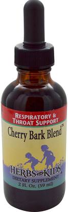 Herbs for Kids, Cherry Bark Blend, 2 fl oz (59 ml) ,الصحة، رئة، أيضا، الشعب الهوائية، الأعشاب، بري حيوان، احمر الفاتح، أنبح