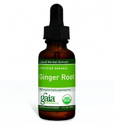 الأعشاب، جذر الزنجبيل Gaia Herbs, Certified Organic, Ginger Root, 1 fl oz (30 ml)