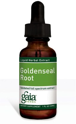 الأعشاب، الجذر غولدنسال Gaia Herbs, Goldenseal Root, 1 fl oz (30 ml)