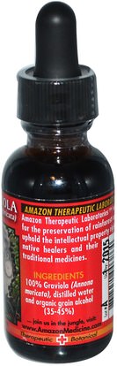 الأعشاب، غرافيولا Amazon Therapeutics, Graviola, 1 oz (30 ml)