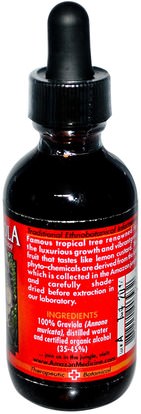 الأعشاب، غرافيولا Amazon Therapeutics, Graviola, 2 oz (60 ml)