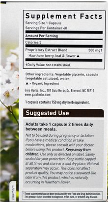 الأعشاب، الزعرور Gaia Herbs, Hawthorn Supreme, 60 Vegetarian Liquid Phyto-Caps
