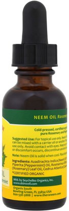 أعشاب Organix South, Neem Oil, Rosemary & Peppermint, 1 fl oz (30 ml)