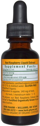 الأعشاب، الأحمر، إستهزاء Herb Pharm, Red Raspberry, 1 fl oz (29.6 ml)