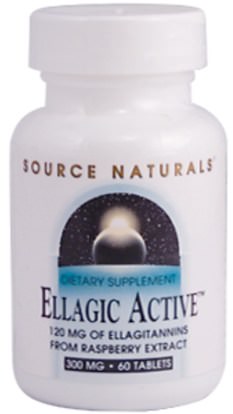 الأعشاب، الأحمر، إستهزاء Source Naturals, Ellagic Active, 300 mg, 60 Tablets