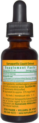 الأعشاب، سارساباريلا استخراج سميلاكس Herb Pharm, Sarsaparilla, 1 fl oz (30 ml)
