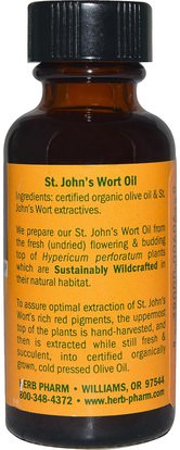 الأعشاب، الشارع. جونز، ورت Herb Pharm, St. Johns Wort Oil, 1 fl oz (29.6 ml)