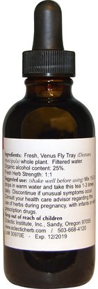 الأعشاب، فينوس يطير فخ Eclectic Institute, Venus Fly Trap, 2 fl oz (60 ml)