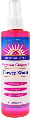 Heritage Stores, Bergamot Grapefruit, Flower Water, 8 fl oz (240 ml) ,حمام، الجمال، بخاخ العطر