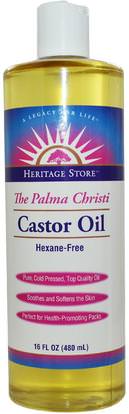 Heritage Stores, Castor Oil, 16 fl oz (480 ml) ,الصحة، الجلد، زيت الخروع