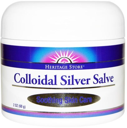 Heritage Stores, Colloidal Silver Salve, 2 oz (60 g) ,المكملات الغذائية، المعادن، المعادن السائلة، الفضة الغروية