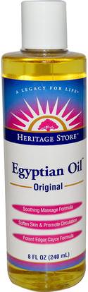 Heritage Stores, Egyptian Oil, Original, 8 fl oz (240 ml) ,الصحة، الجلد، زيت التدليك