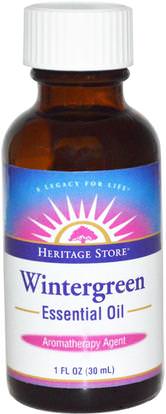 Heritage Stores, Essential Oil, Wintergreen, 1 fl oz (30 ml) ,حمام، الجمال، الزيوت العطرية الزيوت، زيت وينترغرين