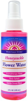 Heritage Stores, Flower Water, Honeysuckle, 4 fl oz (120 ml) ,حمام، الجمال، بخاخ العطر