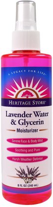 Heritage Stores, Lavender Water & Glycerin Moisturizer, 8 fl oz (240 ml) ,حمام، الجمال، بخاخ العطر