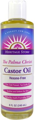Heritage Stores, The Palma Christi, Castor Oil, 8 fl oz (240 ml) ,الصحة، الجلد، زيت الخروع