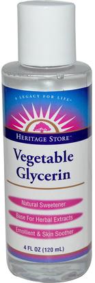 Heritage Stores, Vegetable Glycerin, 4 fl oz (120 ml) ,الجمال، العناية بالوجه، الغليسرين شخص بليد، جلد