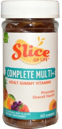 Hero Nutritional Products, Slice of Life, Multi +, Adult Gummy Vitamins, 60 Gummies ,الفيتامينات، الفيتامينات المتعددة، غوميس الفيتامينات