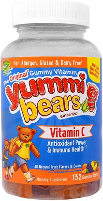 Hero Nutritional Products, Yummi Bears, Vitamin C, 132 Gummy Bears ,صحة الأطفال، مكملات الأطفال، فيتامين ج، فيتامين ج غوميز
