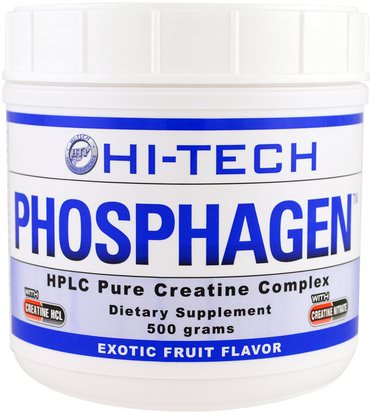Hi Tech Pharmaceuticals, Phosphagen, Exotic Fruit Flavor, 500 g ,الرياضة، الكرياتين