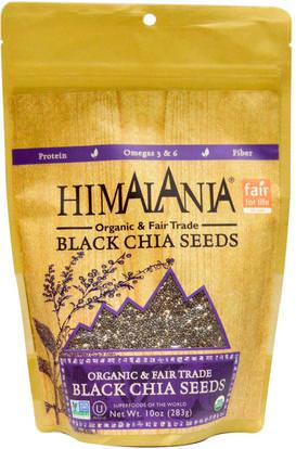 Himalania, Organic & Fair Trade Black Chia Seeds, 10 oz (283 g) ,المكملات الغذائية، إيفا أوميجا 3 6 9 (إيبا دا)، بذور شيا