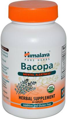 Himalaya Herbal Healthcare, Bacopa, 60 Caplets ,الصحة، اضطراب نقص الانتباه، إضافة، أدهد، الدماغ، الذاكرة، الأعشاب، باكوبا (براهمي)