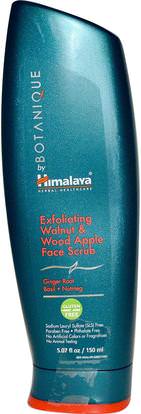 Himalaya Herbal Healthcare, Botanique, Exfoliating Walnut & Wood Apple Face Scrub, 5.07 fl oz (150ml) ,الجمال، العناية بالوجه، المطهرات للوجه، هيمالايا، بوتانيك