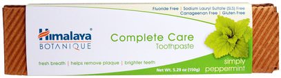 Himalaya Herbal Healthcare, Botanique, Complete Care Toothpaste, Simply Peppermint, 5.29 oz (150 g) ,حمام، الجمال، معجون أسنان