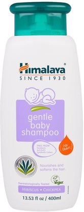 Himalaya Herbal Healthcare, Gentle Baby Shampoo, Hibiscus and Chickpea, 13.53 fl oz (400 ml) ,حمام، جمال، شامبو، أطفال شامبو، هلام الاستحمام، الاطفال غسل الجسم، استحمام الطفل هلام