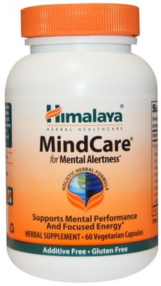 Himalaya Herbal Healthcare, MindCare, 60 Veggie Caps ,الصحة، اضطراب نقص الانتباه، إضافة، أدهد، الدماغ، الذاكرة
