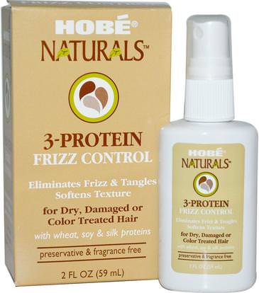 Hobe Labs, 3-Protein Frizz Control, 2 fl oz (59 ml) ,حمام، الجمال، تصفيف الشعر هلام