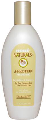 Hobe Labs, 3-Protein Shampoo, 12 fl oz (354 ml) ,حمام، الجمال، الشامبو، الشعر، فروة الرأس، مكيف