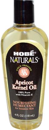 Hobe Labs, Naturals, Apricot Kernel Oil, 4 fl oz (118 ml) ,الصحة، الجلد، زيت التدليك، زيت نواة المشمش