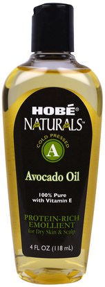 Hobe Labs, Naturals, Avocado Oil, 4 fl oz (118 ml) ,الصحة، الجلد، زيت الأفوكادو، زيت التدليك