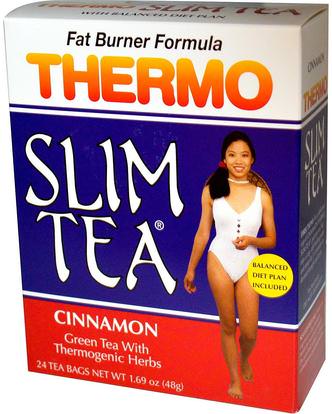 Hobe Labs, Thermo Slim Tea, Fat Burner Formula, Cinnamon, 24 Tea Bags, 1.69 oz (48 g) ,والصحة، والنظام الغذائي، وفقدان الوزن