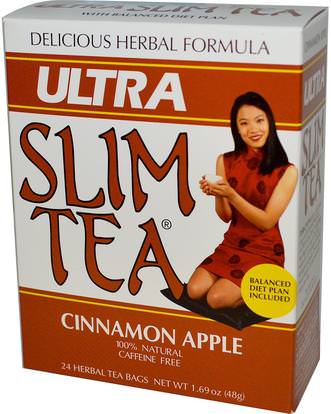 Hobe Labs, Ultra Slim Tea, Cinnamon Apple, Caffeine Free, 24 Herbal Tea Bags, 1.69 oz (48 g) ,الصحة، النظام الغذائي، الطعام، شاي الأعشاب