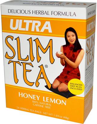 Hobe Labs, Ultra Slim Tea, Honey Lemon, 24 Herbal Tea Bags, 1.69 oz (48 g) ,الصحة، النظام الغذائي، الطعام، شاي الأعشاب