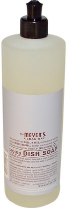 المنزل، غسل الصحون، صحن الصابون Mrs. Meyers Clean Day, Liquid Dish Soap, Lavender Scent, 16 fl oz (473 ml)