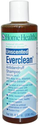 Home Health, Everclean, Antidandruff Shampoo, Unscented, 8 fl oz (236 ml) ,حمام، الجمال، الصدفية والأكزيما، الشامبو
