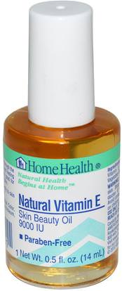 Home Health, Natural Vitamin E, 0.5 fl oz (14 ml) ,الصحة، الجلد، فيتامين e كريم النفط، زيت التدليك